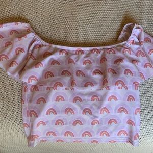 Kortni Jeane - Size Medium - Ruffle Around Rainbow Top